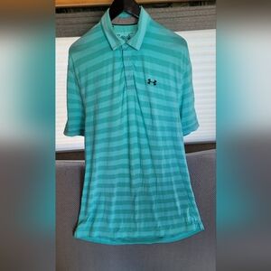 Under Armour Men's Striped Polo Shirt - Green L
